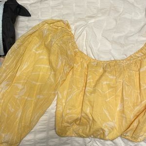 Yellow billabong off the shoulder top